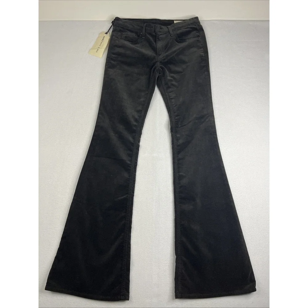 Rag & Bone Elephant Bell Corduroy Pants Brown Charcoal Women 28 W1523C094CHA